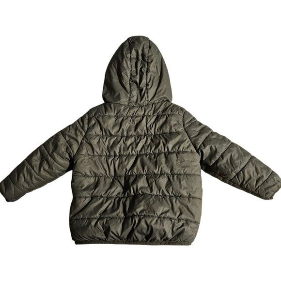 Cat & Jack Army Green Hooded Puffer Coat  Boys 18 Months - Picture 3 of 6